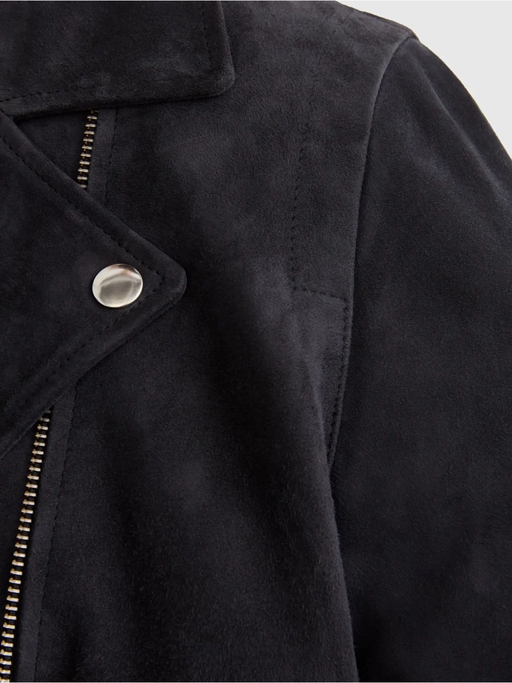 NWT Quince 100% Suede Biker Jacket in Charcoal Grey - Picture 4 of 13